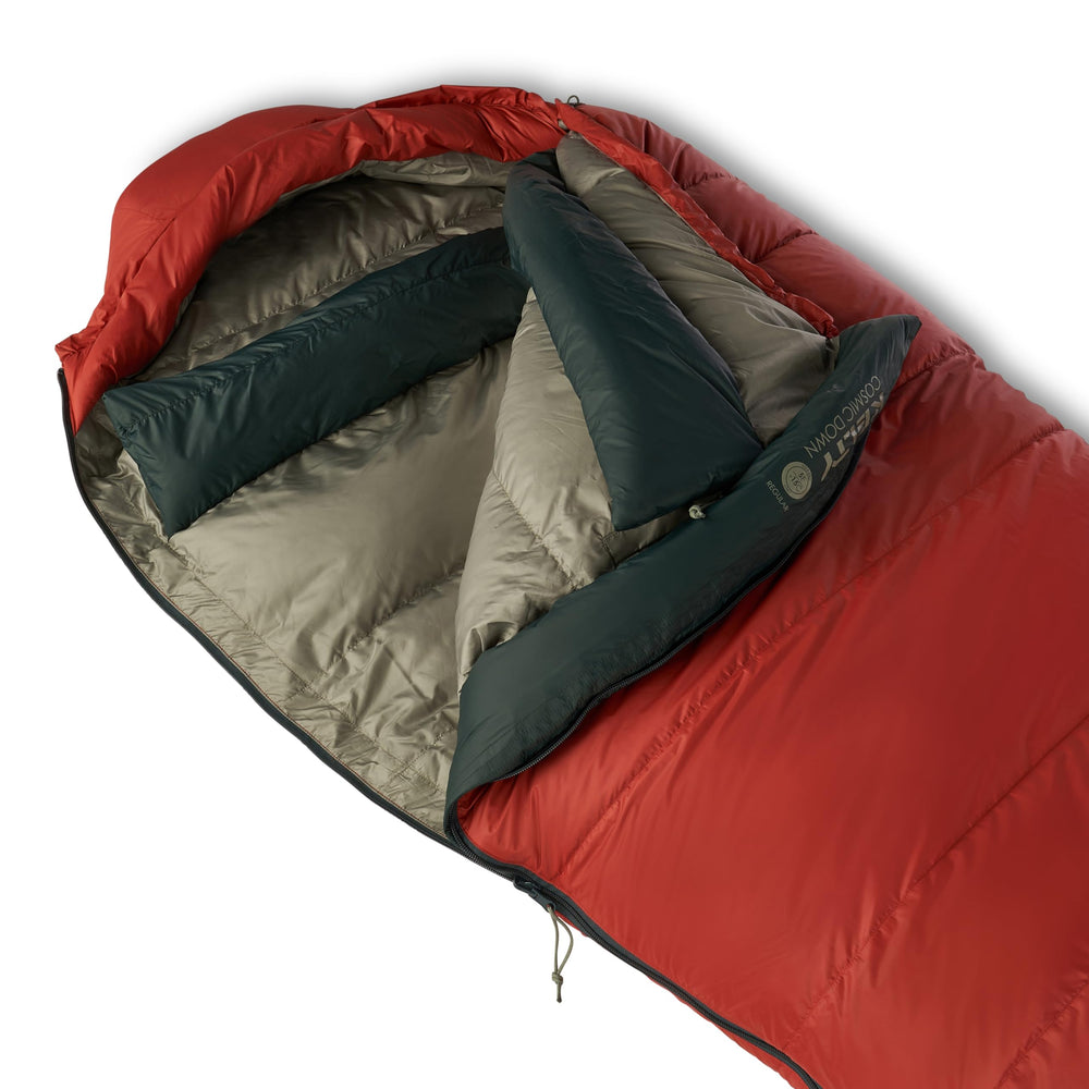 Kelty Cosmic cold-weather sleeping bag suitable for winter camping.