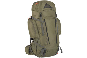 Kelty Coyote 65L backpack full view showing organized main compartment for extended trips.