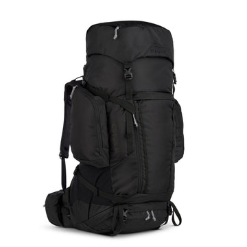 Kelty Coyote 65L backpack side view shows stable frame for rugged trails.