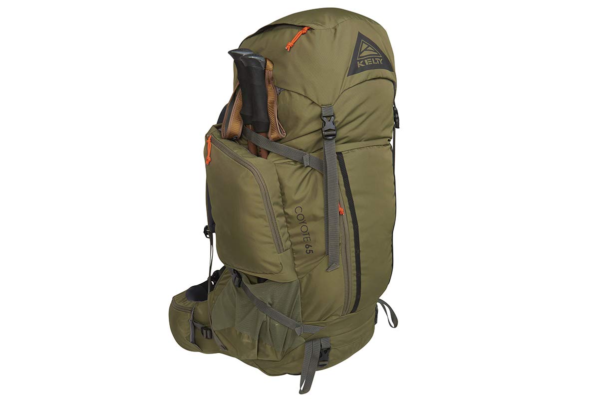 Kelty Coyote 65L with Fit-Pro adjustment in use for quick personalized fit.
