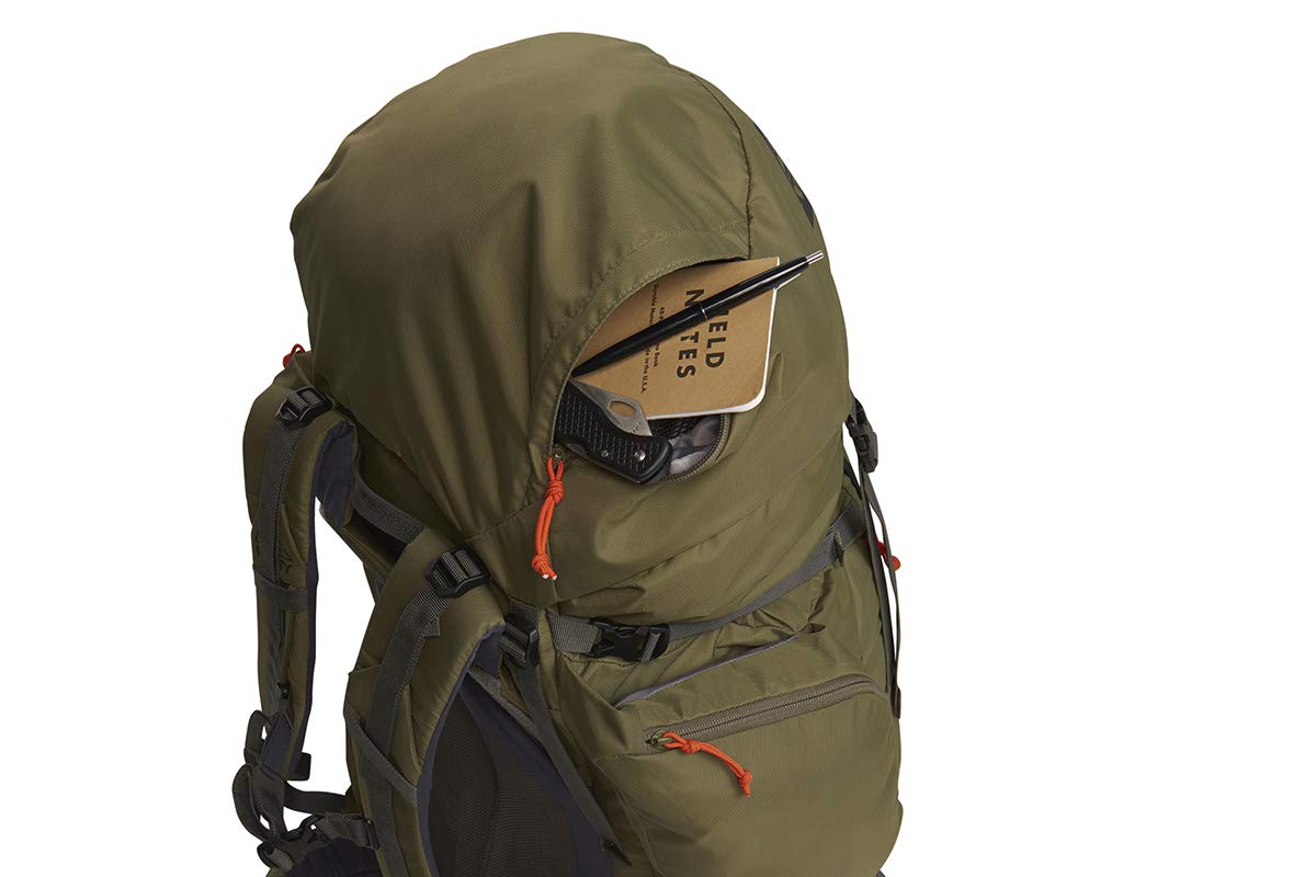 Kelty Coyote 65L water bottle pockets and daisy chains for easy stowage.