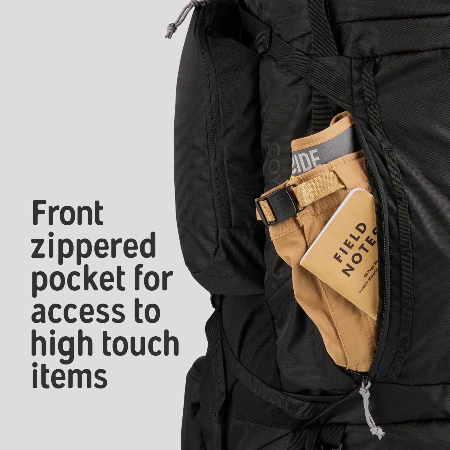 Kelty Coyote wing pockets maximize front-stash organization and quick access.