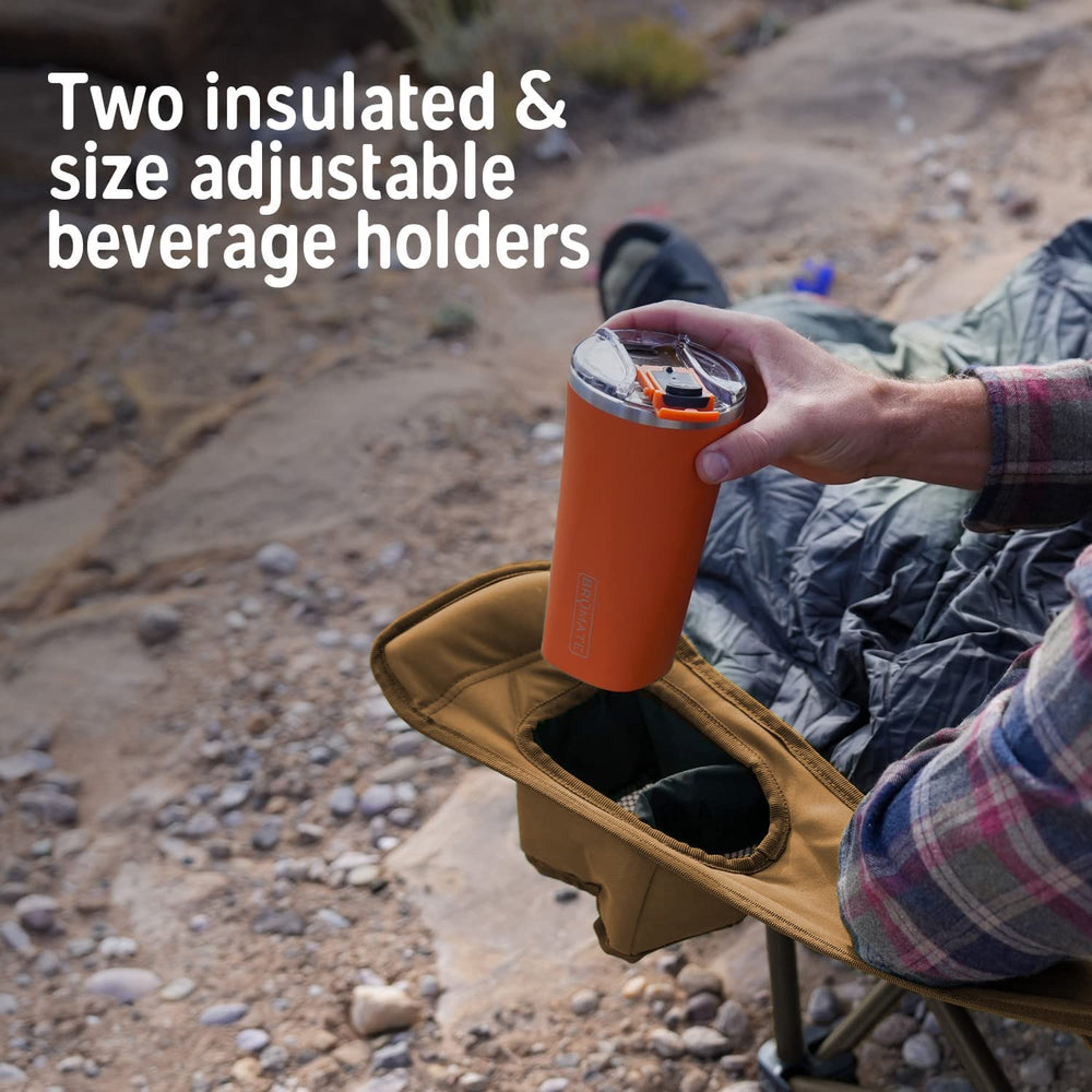 Insulated cupholders help keep drinks at the right temperature.