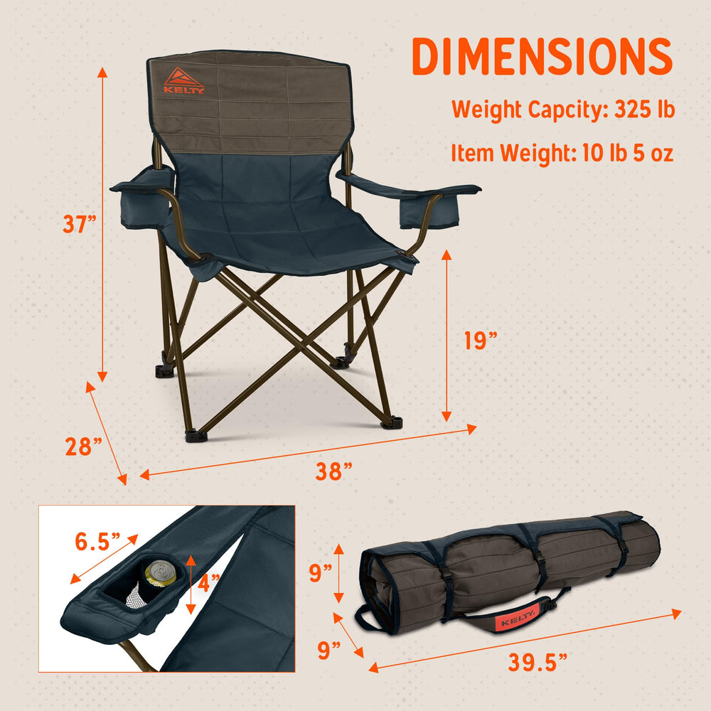 Kelty Deluxe Lounge Chair adjustable recline for personalized comfort outdoors.