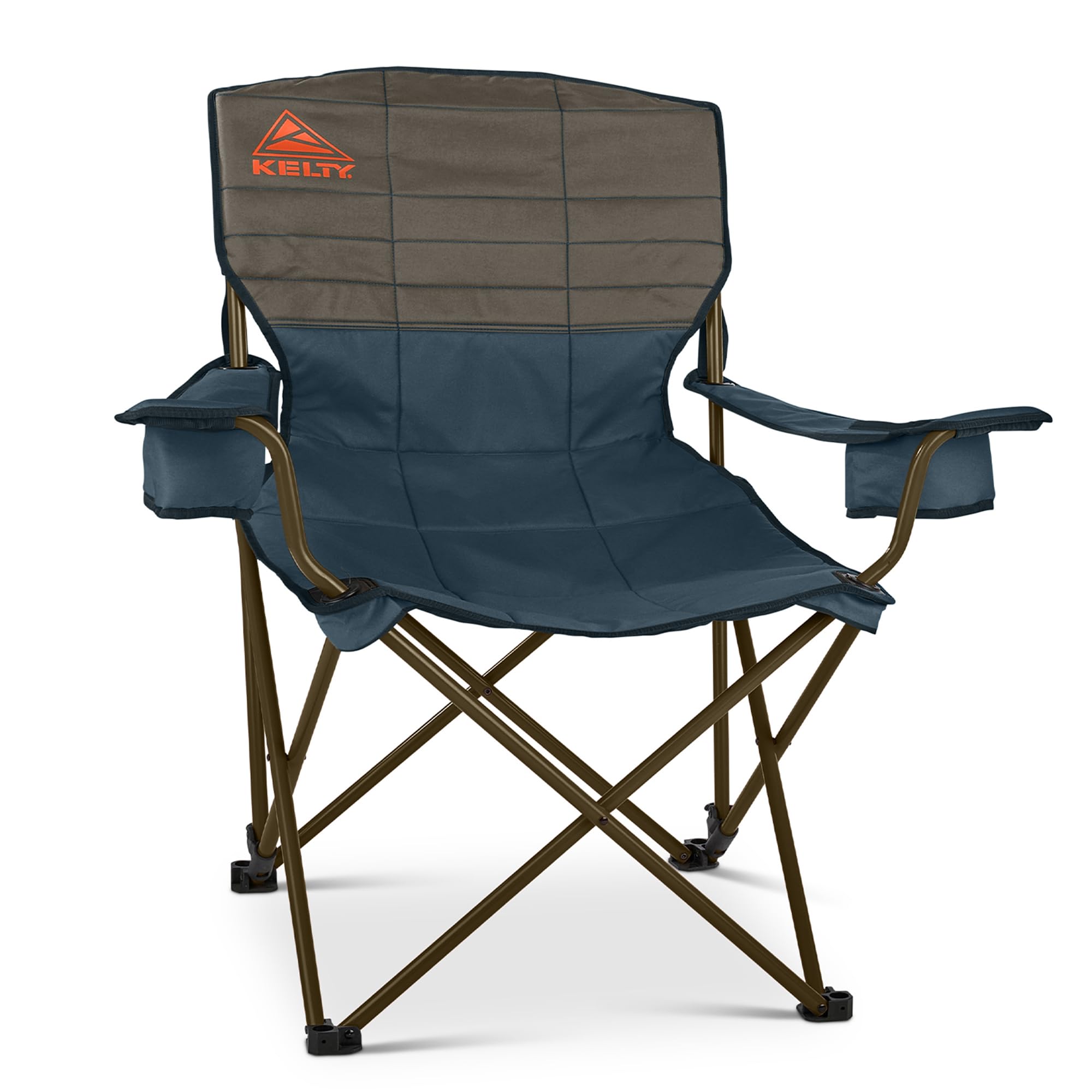 Kelty Deluxe Lounge Chair folds compactly for easy camping transport.