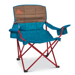 Kelty Deluxe Lounge Chair front view shows sturdy steel frame for durable outdoor comfort.