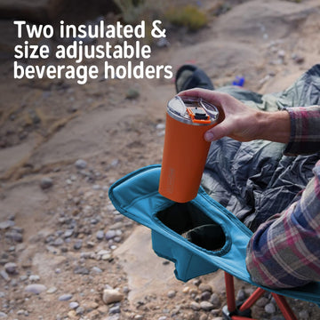 Kelty Deluxe Lounge Chair padded roll storage folds neatly for transport.
