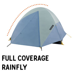 Kelty Discovery Element storm-ready rainfly deployed during wind