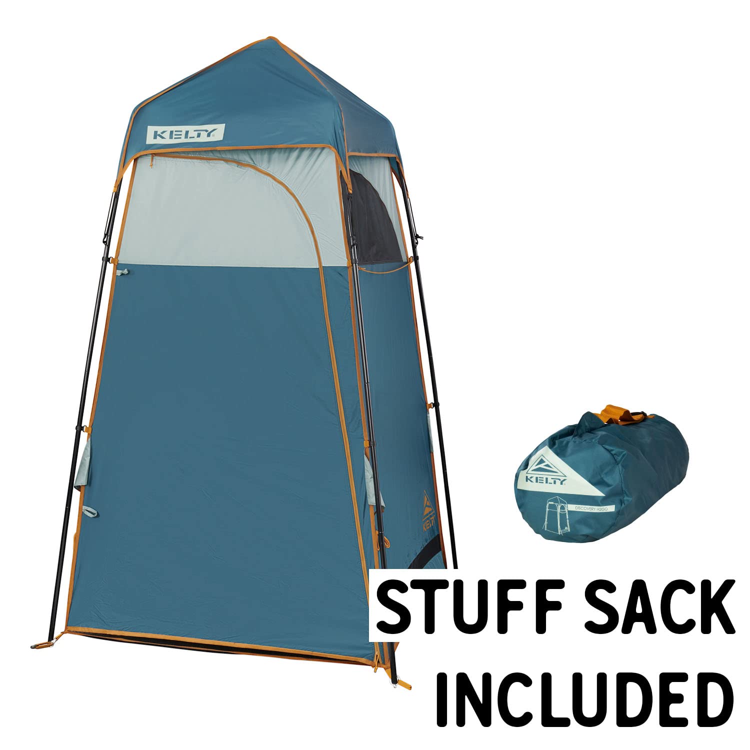 Kelty Discovery H2GO steel pole frame showing central hub and freestanding setup