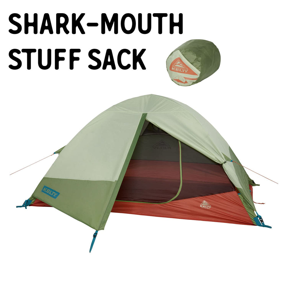 Kelty Discovery Trail tent vented fly shows condensation control for camp mornings.