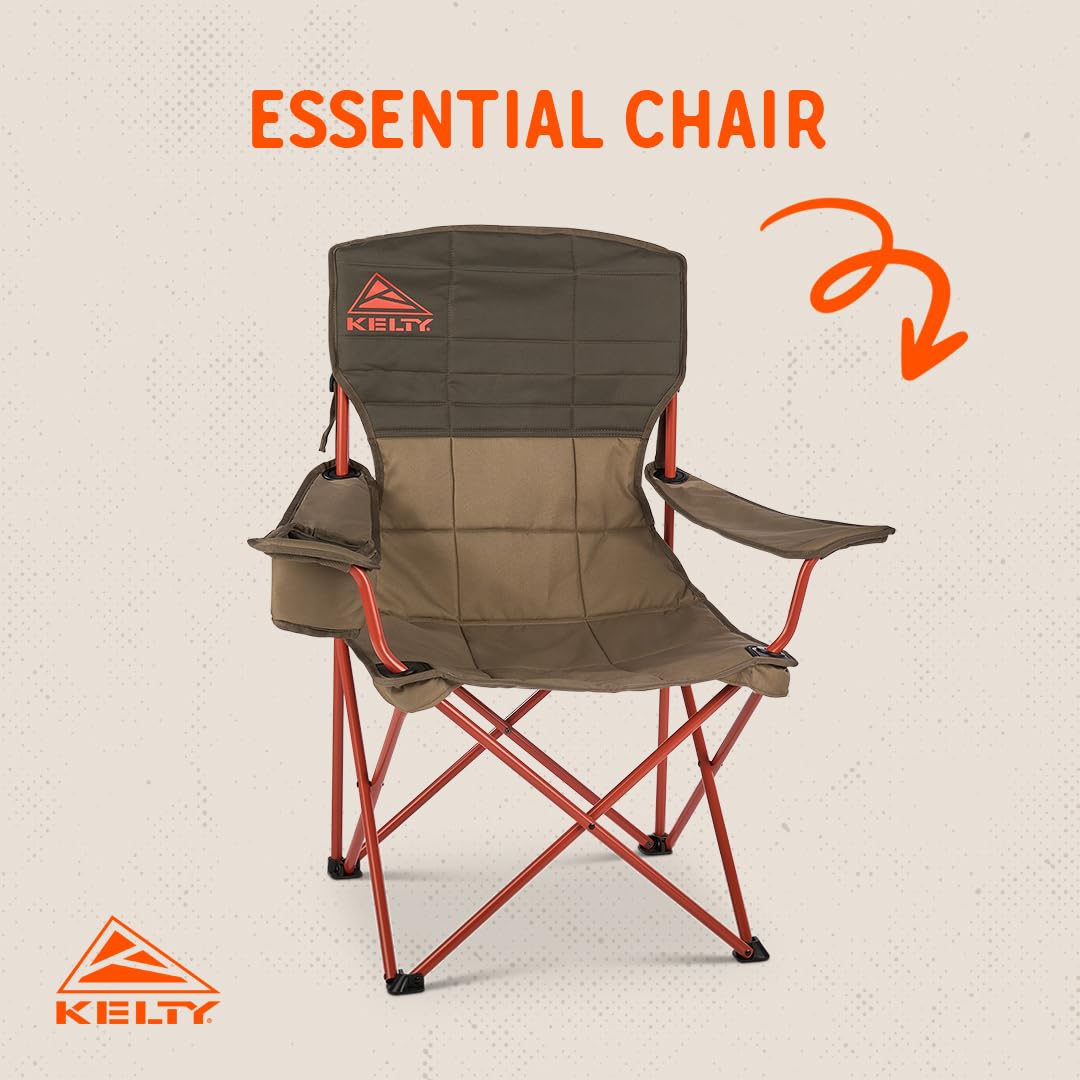 Kelty Essential Chair armrests with insulated cupholder for drinks