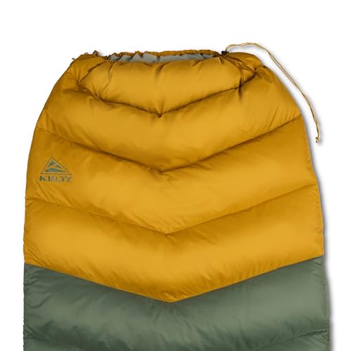 Kelty Galactic Down 30 degree bag shown with zip together feature for two-person camping.
