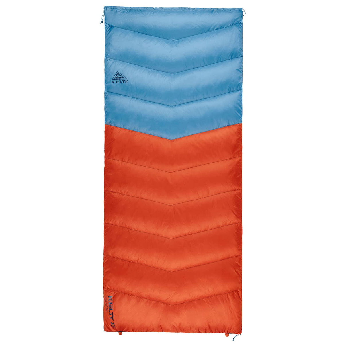 Kelty Galactic Down 30 Degree sleeping bag, side view in Rooibos Tea, ideal for lightweight backpacking.