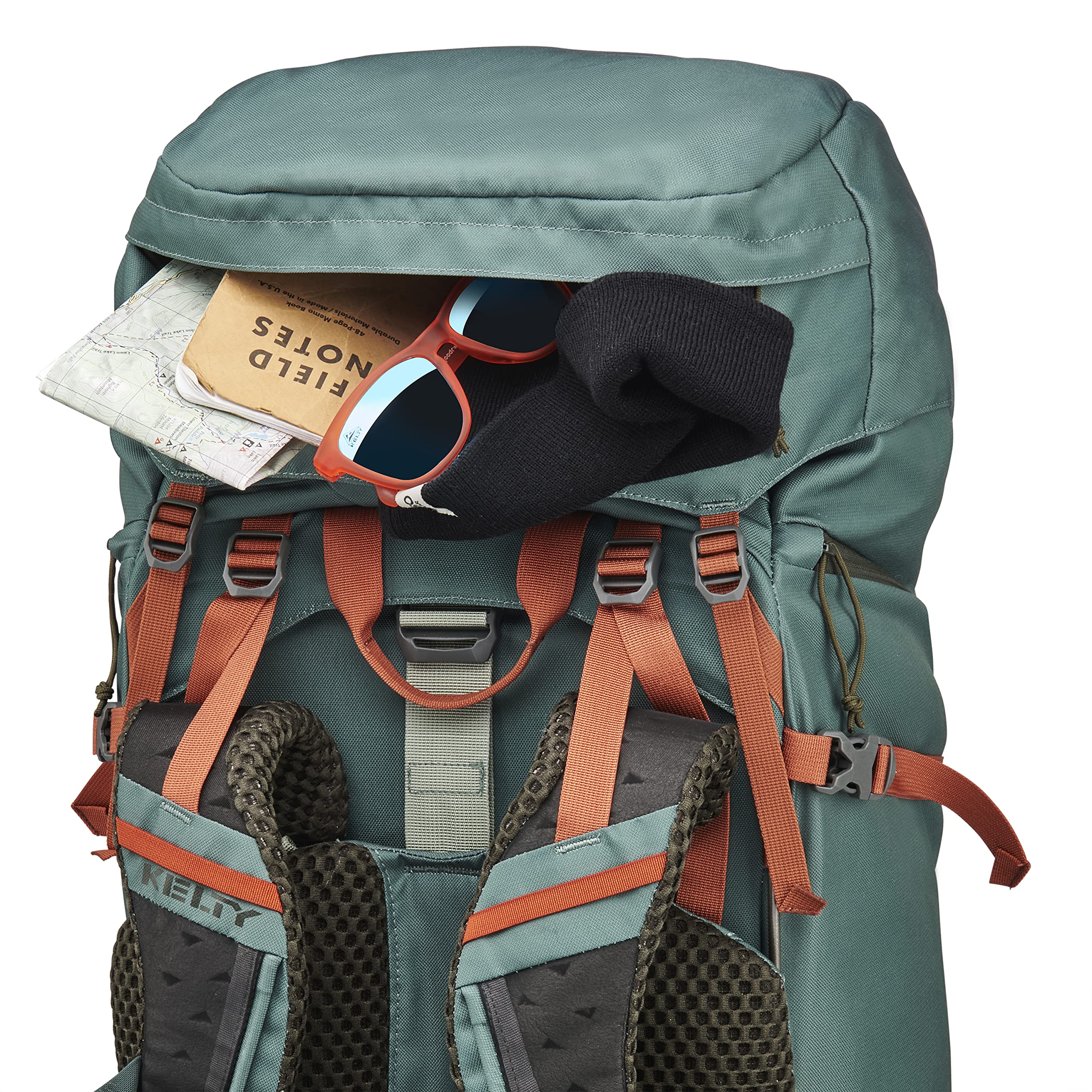 Kelty Glendale 85L backpanel and frame keep weight balanced on trails.