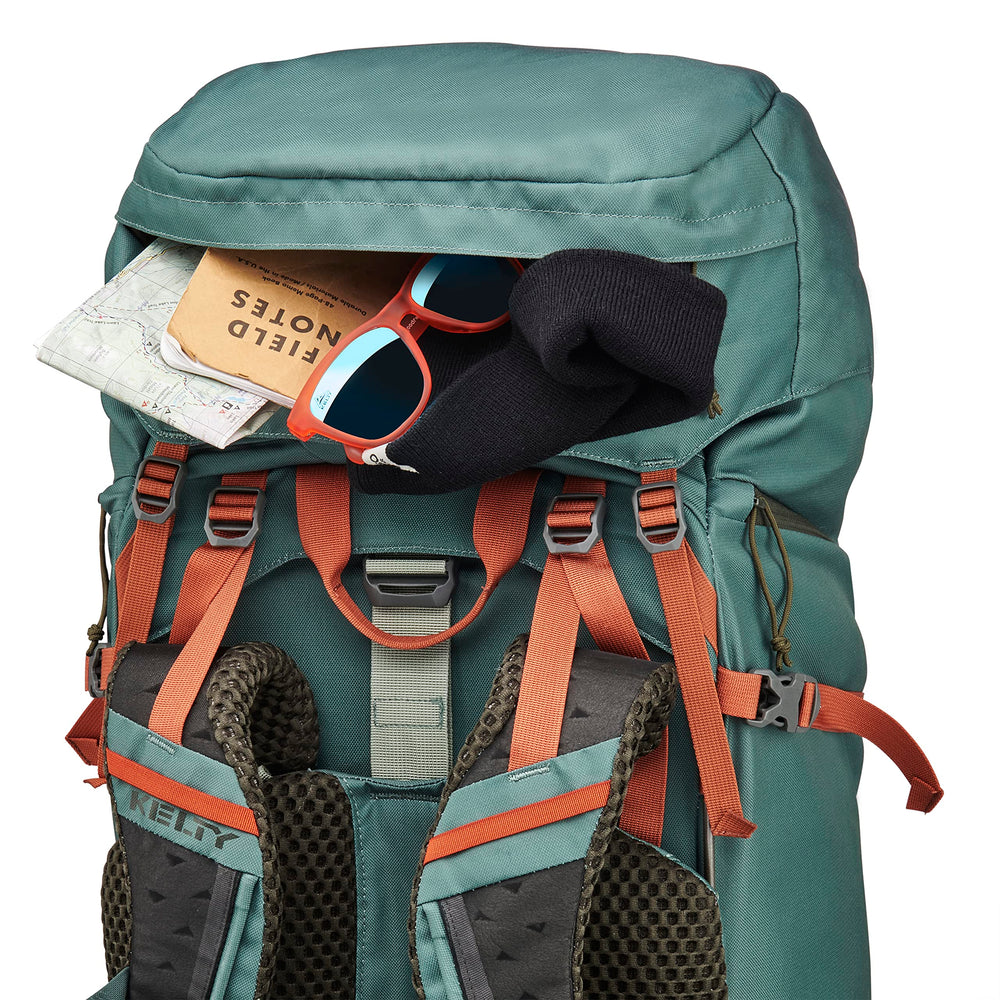 Kelty Glendale 85L backpanel and frame keep weight balanced on trails.