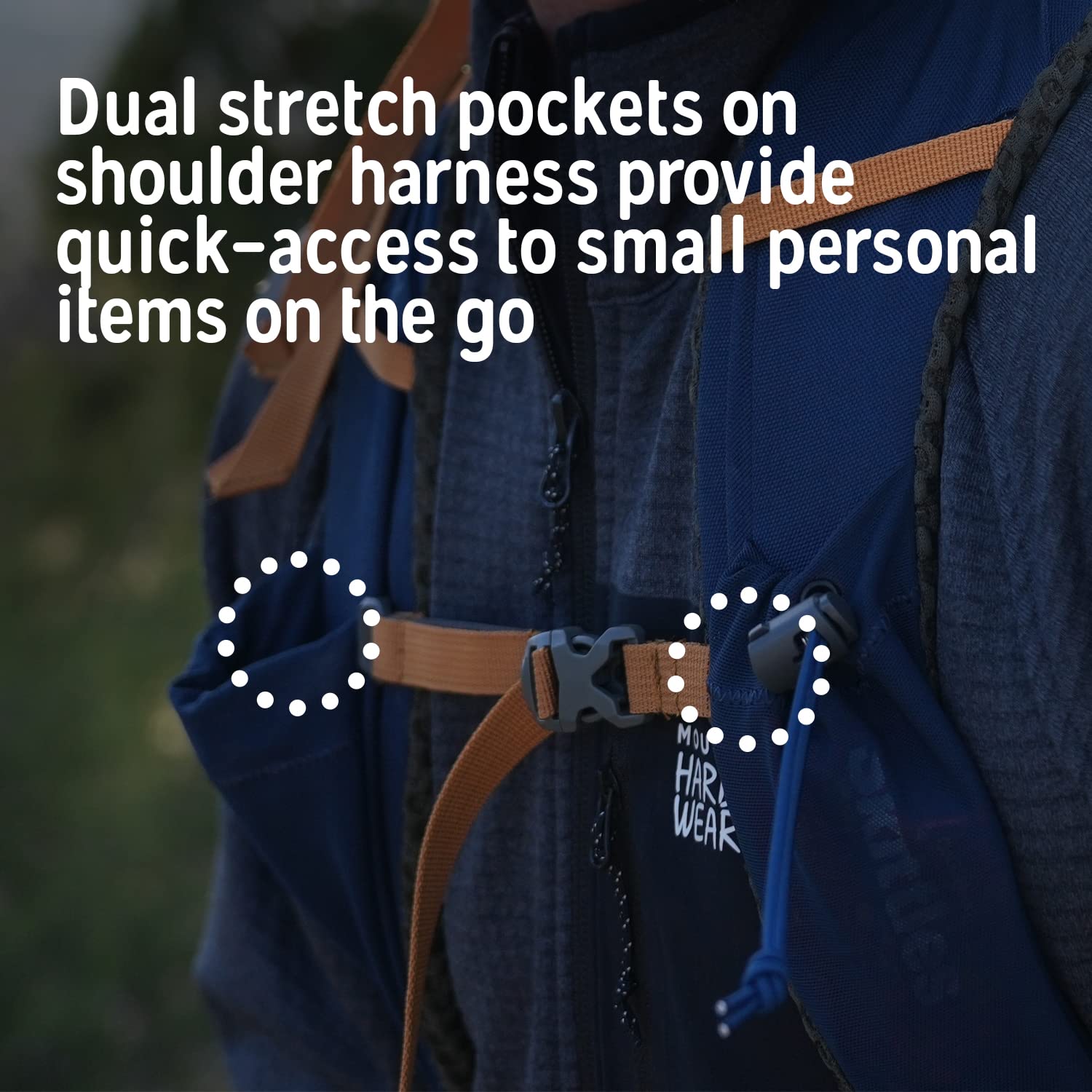Kelty Glendale 85L Pageant Blue hydration ports on the pack