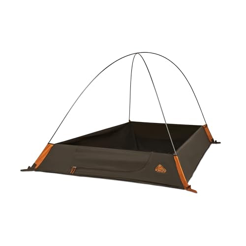 Kelty Grand Mesa 2P vestibule entry ready for gear storage on campsite
