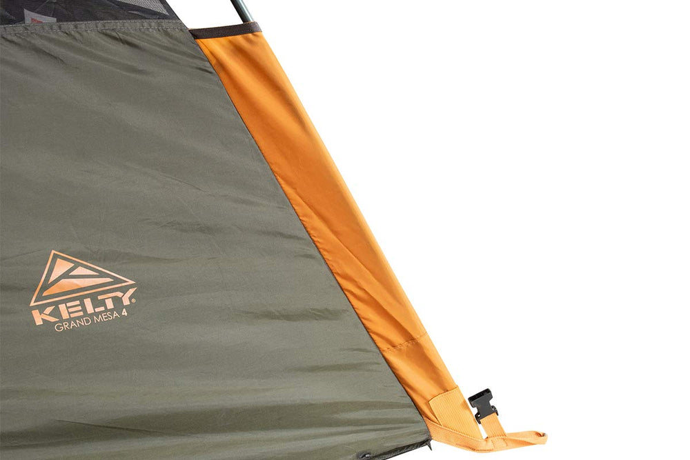 Kelty Grand Mesa 4P compact packed size fits easily in a hiking pack.