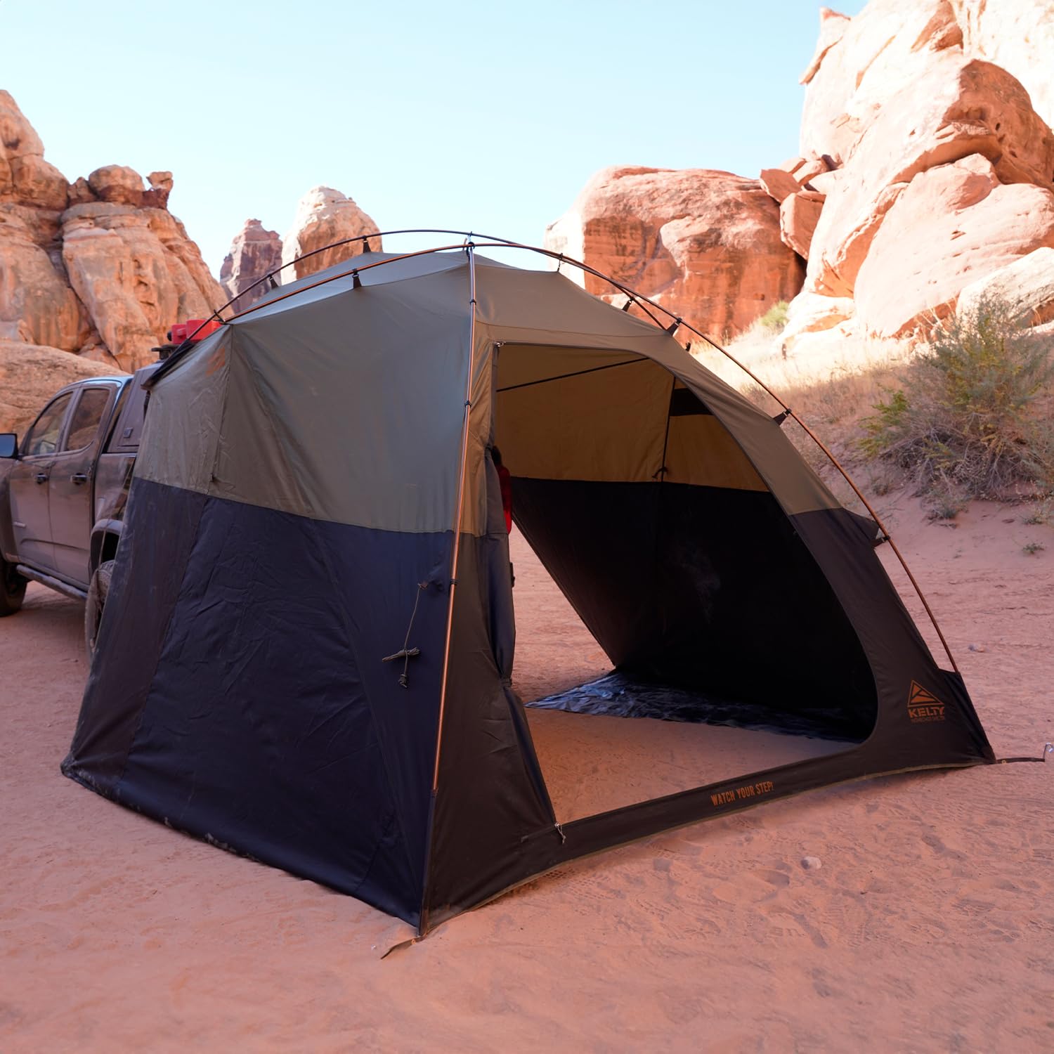 Kelty Highroads shelter Sharkmouth duffel packs for easy transport.