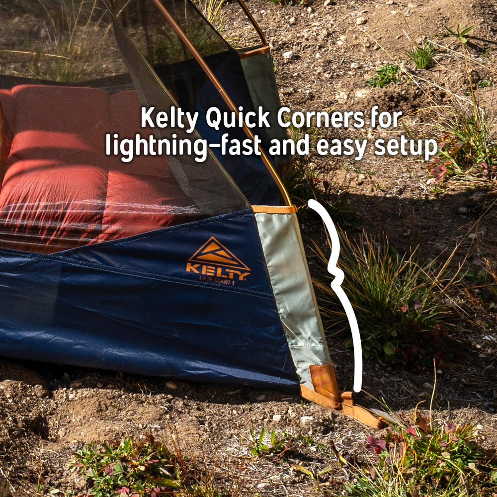 Kelty Late Start 4P tent optimized for quick setup anywhere after dark