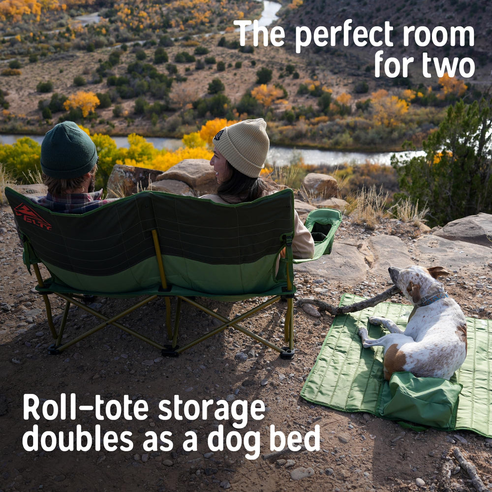 Kelty Loveseat carry wrap doubles as a padded dog mat for pets.