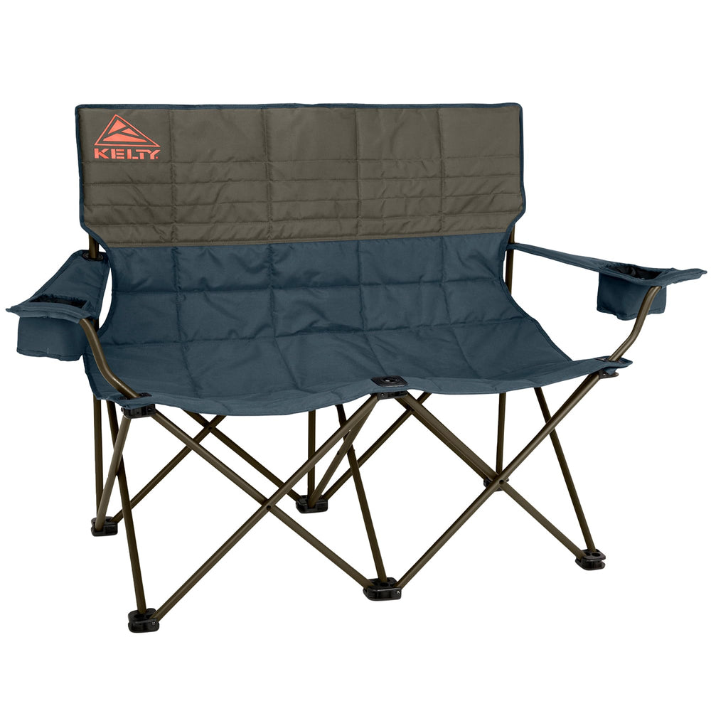 Kelty Loveseat folding camp chair offers outdoor dual-seat comfort for camping and tailgating.