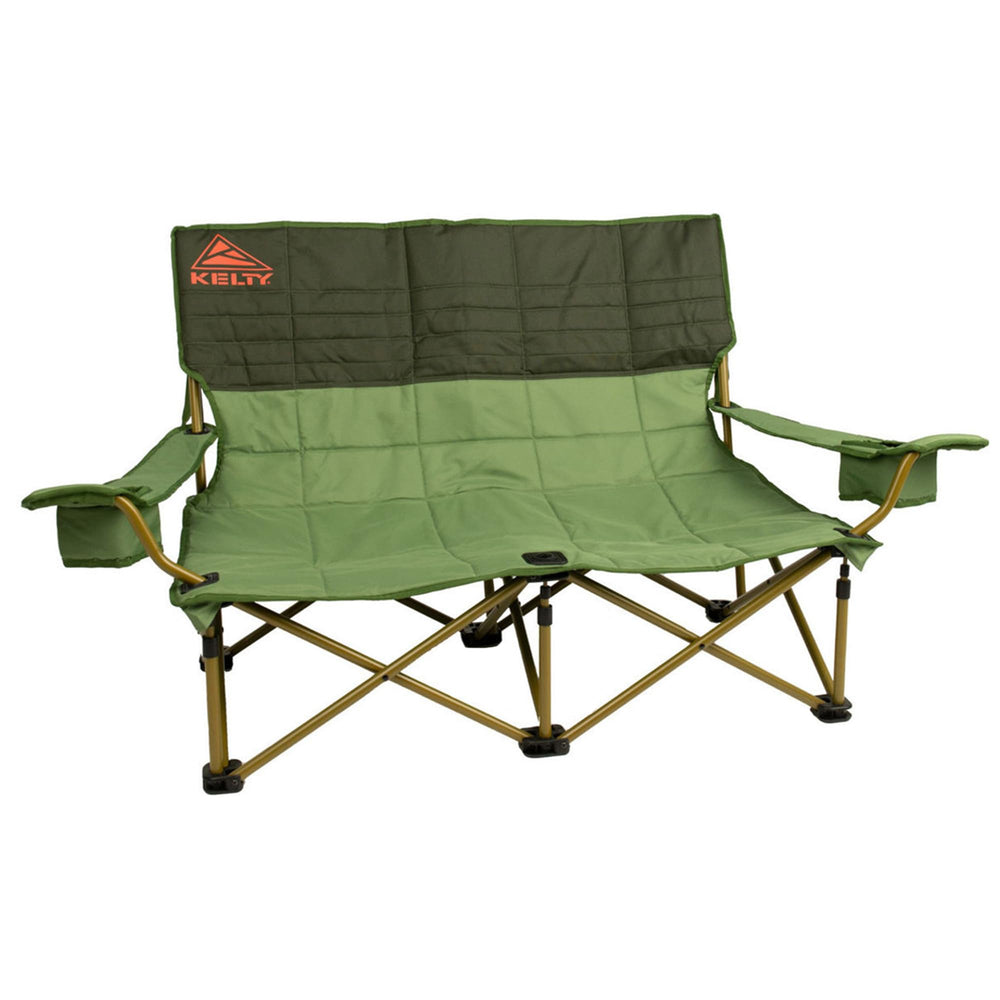 Kelty Low Loveseat folding-chair for two-person camping comfort.