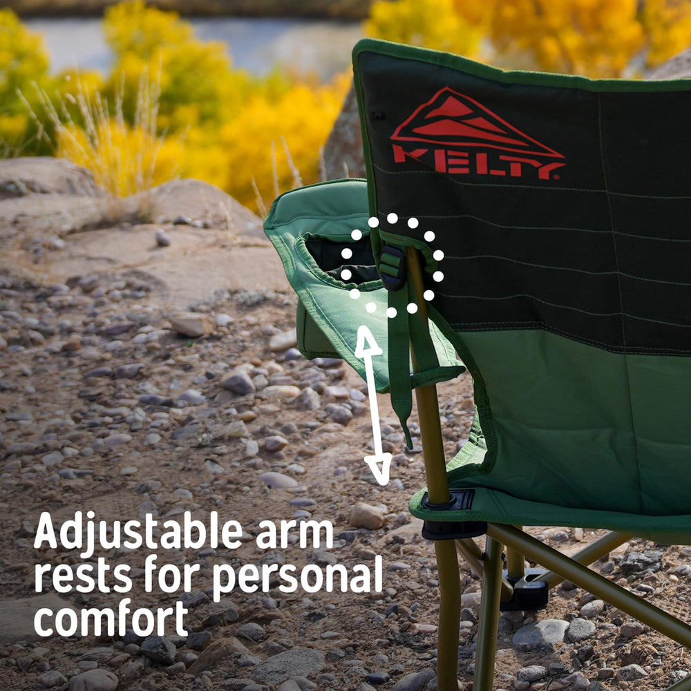 Kelty Low Loveseat with dog-friendly design inviting a pet to join.