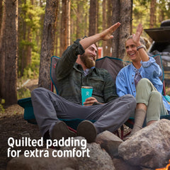 Kelty Low Loveseat side view highlights the compact profile and sturdy frame.