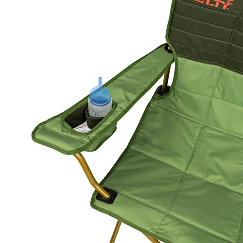 Kelty Low Loveseat sturdy-steel-frame supports outdoor use.