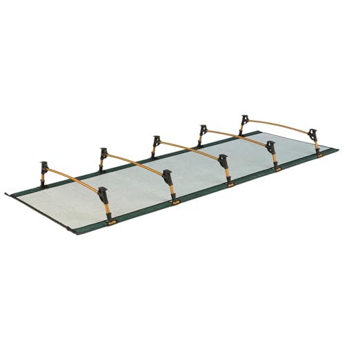 Kelty Lowdown cot aluminum frame provides durable support while camping