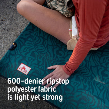 Kelty Lowdown cot fabric appears durable for rugged outdoor use