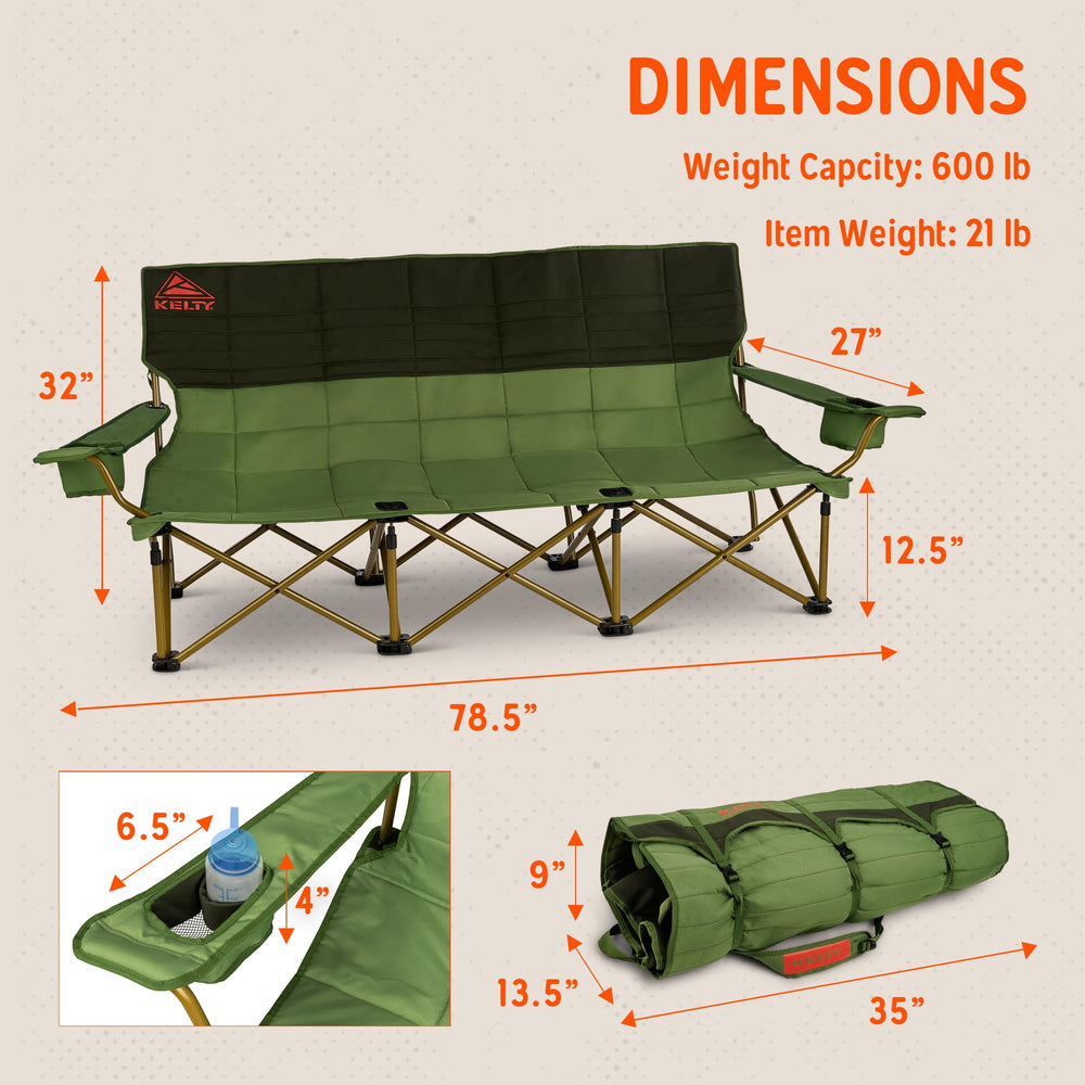 Kelty Lowdown Couch armrest with insulated cupholders and snack space