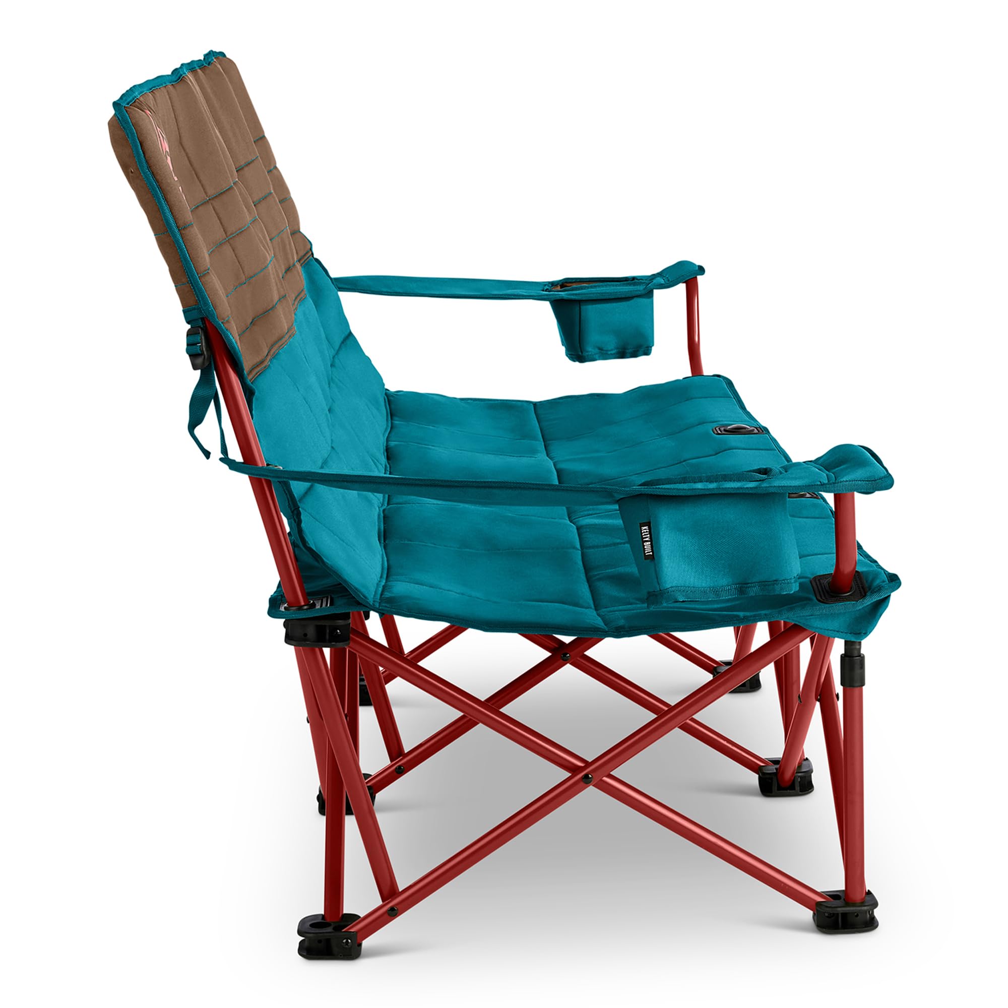 Kelty Lowdown Couch in Fallen Rock color blends with rustic outdoor spaces.