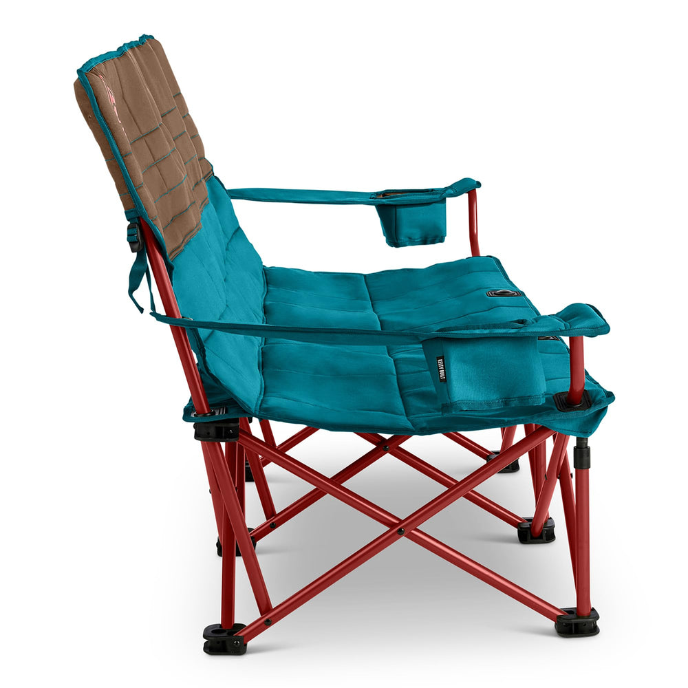 Kelty Lowdown Couch in Fallen Rock color blends with rustic outdoor spaces.