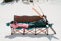Kelty Lowdown Couch side view emphasizes low profile for easy access and comfy stretch.