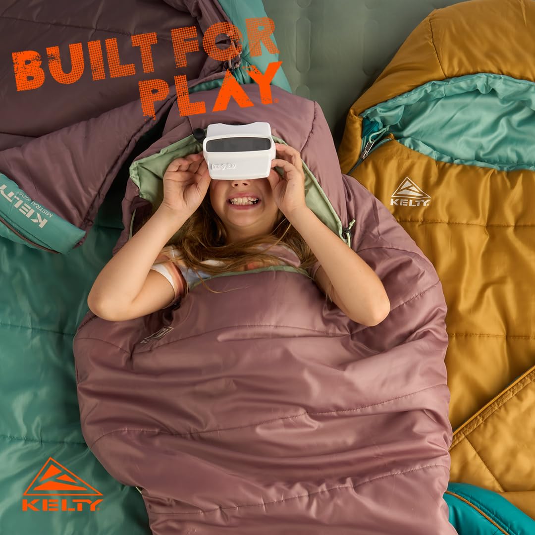 Kelty Mistral Kids 30-degree antler anti-snag treatment eases zipping during bedtime.