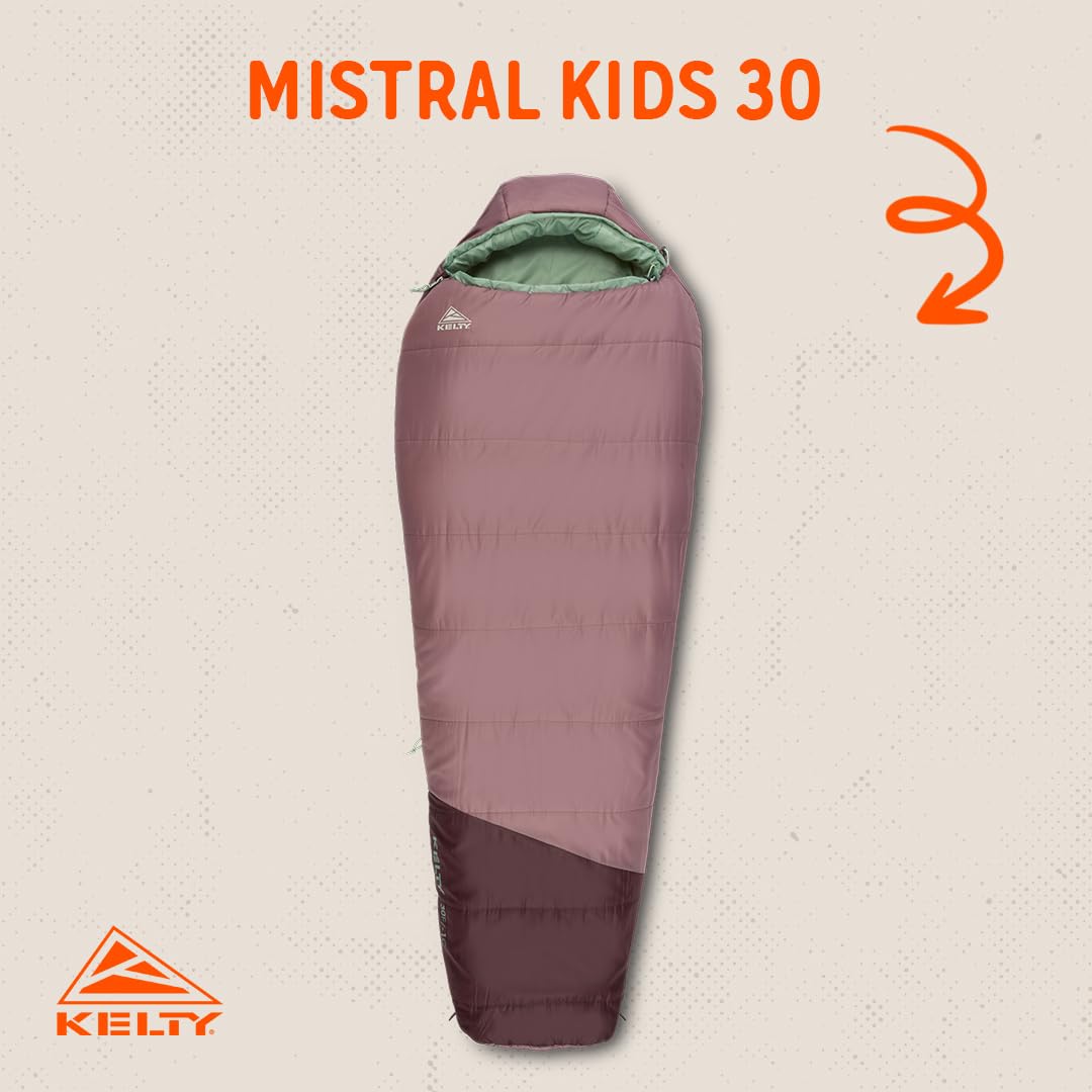 Kelty Mistral Kids 30-degree antler footbox roomy space for little feet on outdoor nights.