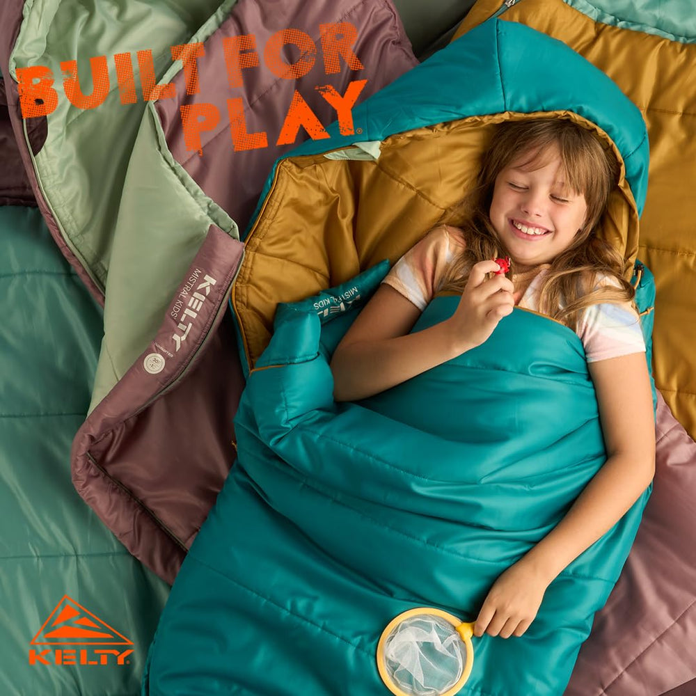 Kelty Mistral Kids 30-degree Deep Lake PFAS-Free DWR protects against light rain.