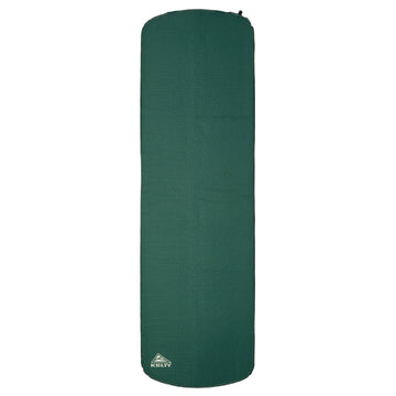 Kelty Mistral self-inflating mummy pad during setup for quick camping comfort.