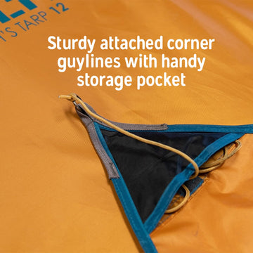 Kelty Noah’s Tarp reinforced tie-out points enable versatile configurations.