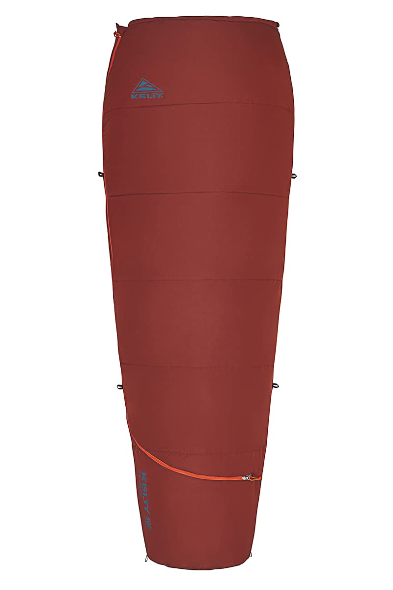 Kelty Rambler 50° sleeping bag unzips to a blanket for versatile camp comfort.