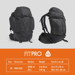 Kelty Redwing 36 wing pockets pass-throughs support poles and gear.