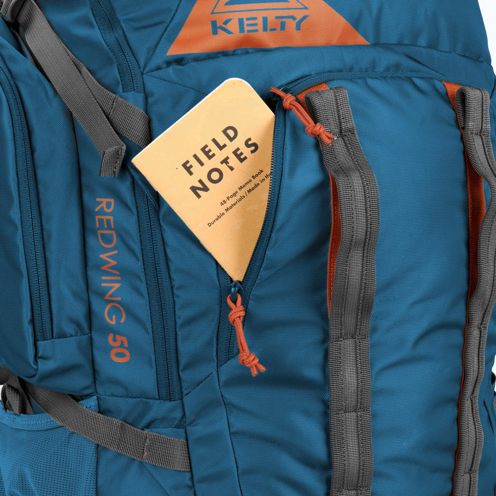 Kelty Redwing 50 organized pockets and daisy chains enable quick access.