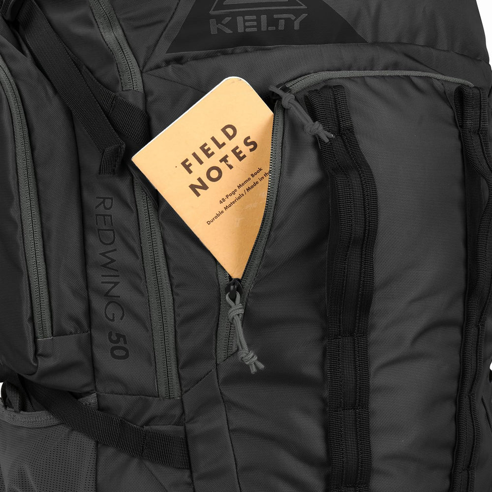 Kelty Redwing 50 side compression straps stabilize gear