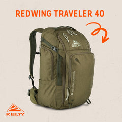 Kelty Redwing Traveler 40L burnt olive back panel with padded straps