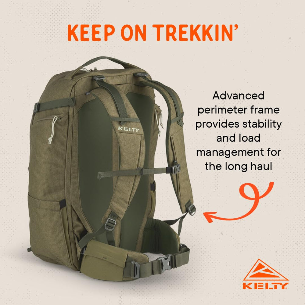 Kelty Redwing Traveler Backpack olive color for urban and outdoor adventures.