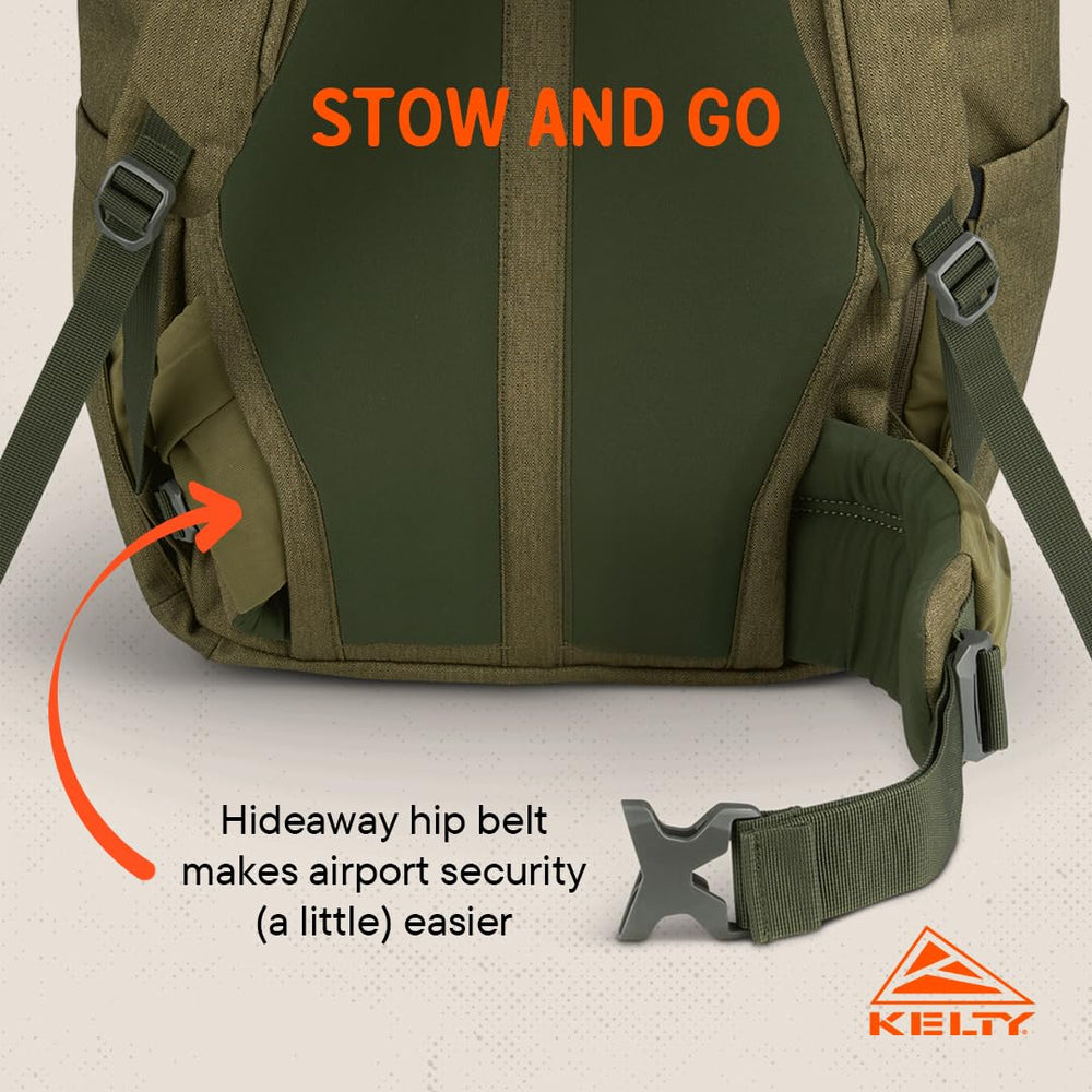 Kelty Redwing Traveler Backpack pass-behind pockets enable quick access.