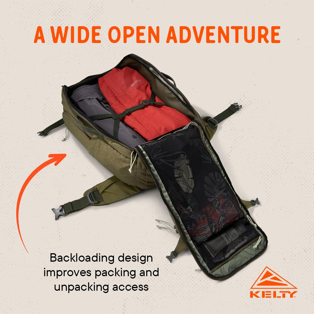 Kelty Redwing Traveler Backpack perimeter frame provides stability.