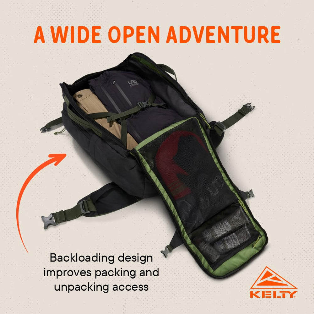 Kelty Redwing Traveler stowable hip belt for streamlined carry when not in use